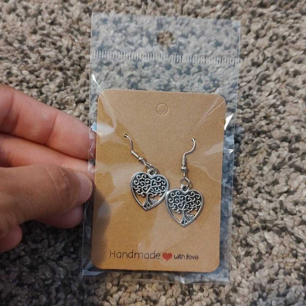Vintage Alloy Tree Of Life Earrings